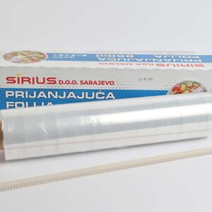 PE streč folija 28.5 cm × 250 m (9 µm) — u kartonskoj kutiji sa nožićem za isijecanje