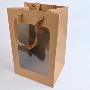 Papirna kesa sa prozorom – KRAFT - 30 x 20 x 16 cm